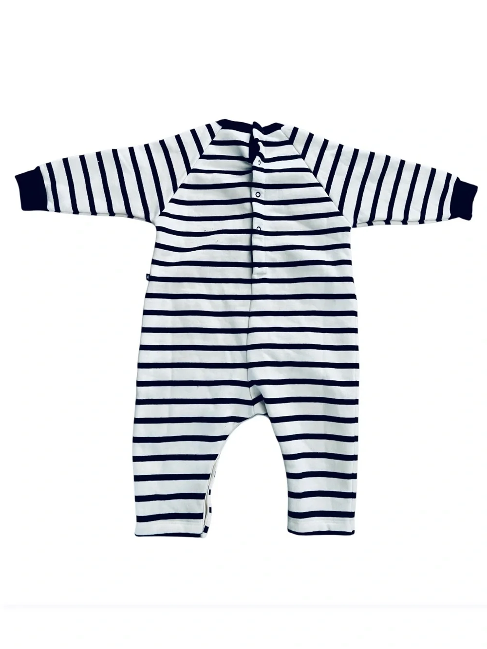 Petit Bateau fleece romper Striped Size 18 Months NWT